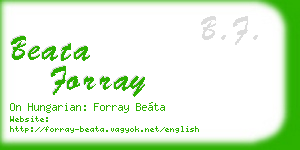 beata forray business card